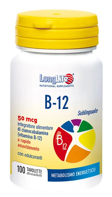 Longlife B12 50 mcg 100 Tavolette Sublinguali - Integratore Vitamina B12