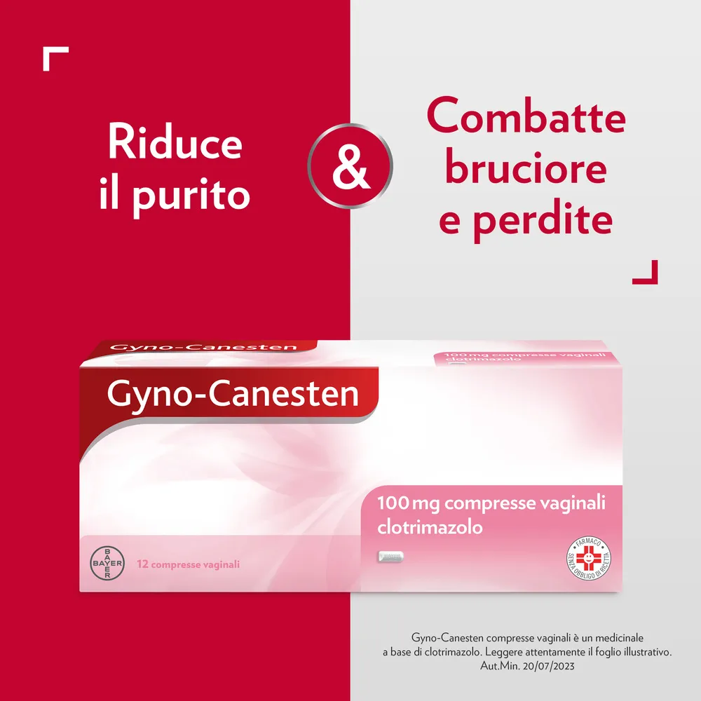 Gyno-Canesten 12 Compresse Candida, Prurito, Bruciore, Perdite