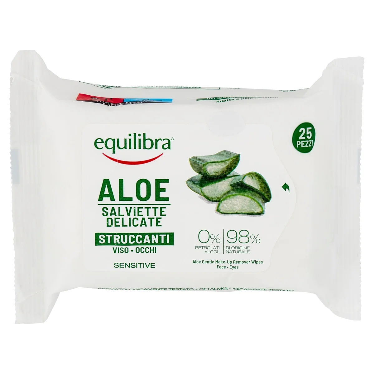 Equilibra Aloe Salviette 25 Pezzi Rinfrescanti