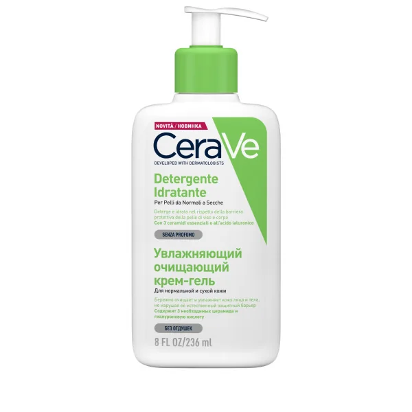 Cerave Detergente Idratante 263 Ml Pelle da Normale a Secca con Acido Ialuronico