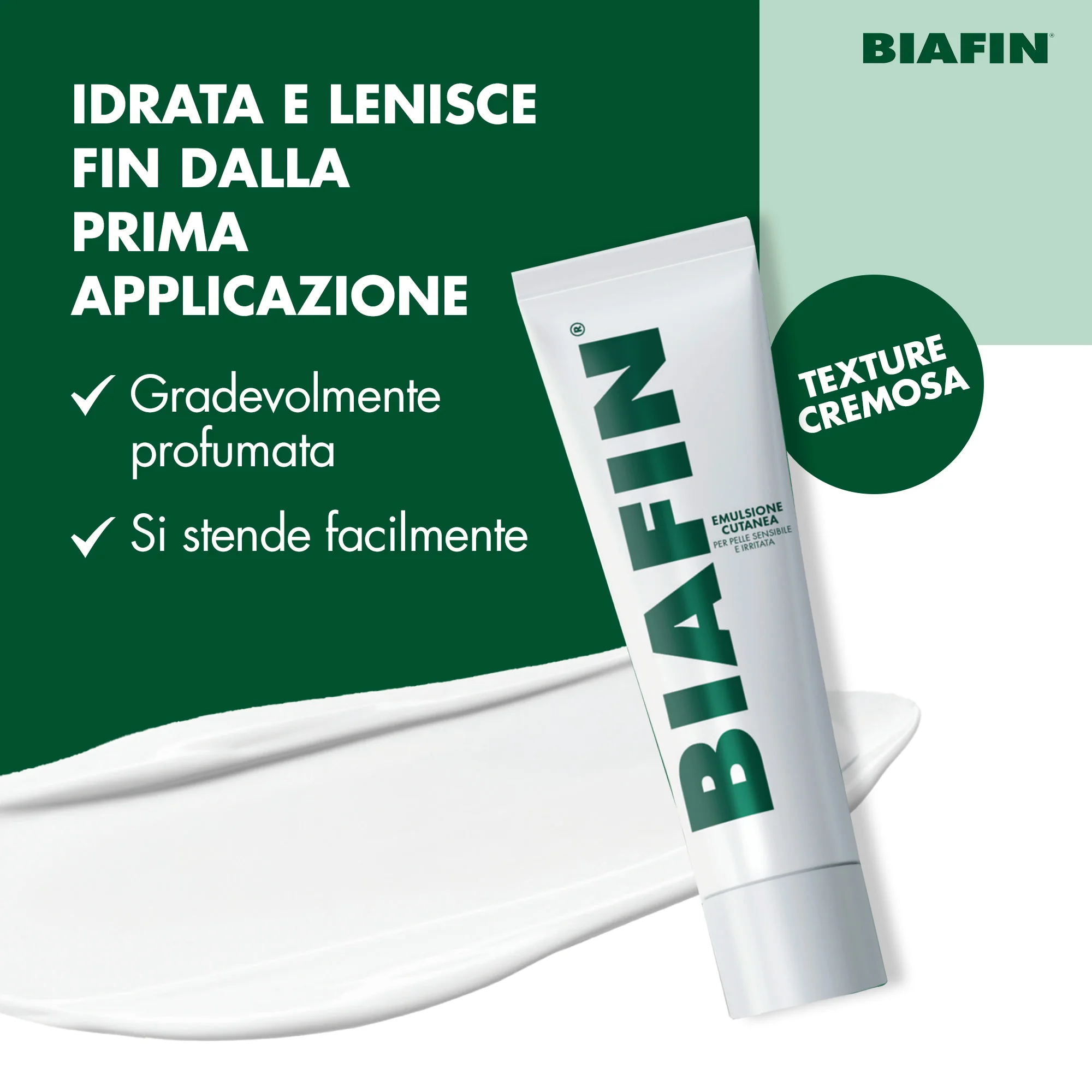 Biafin Emulsione Cutanea Idratante Lenitiva 100 ml Crema Scottature e Pelle Sensibile e Irritata