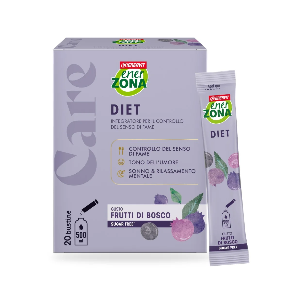 Enerzona Care Diet Frutti di Bosco 20 Bustine Controllo del Senso di Fame