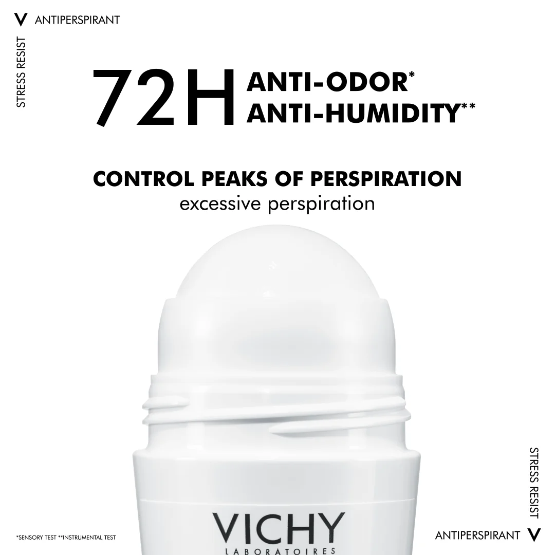 Vichy Deodorante Stress resist Roll-On 50 Ml Deodorante Antitraspirante ad azione intensiva