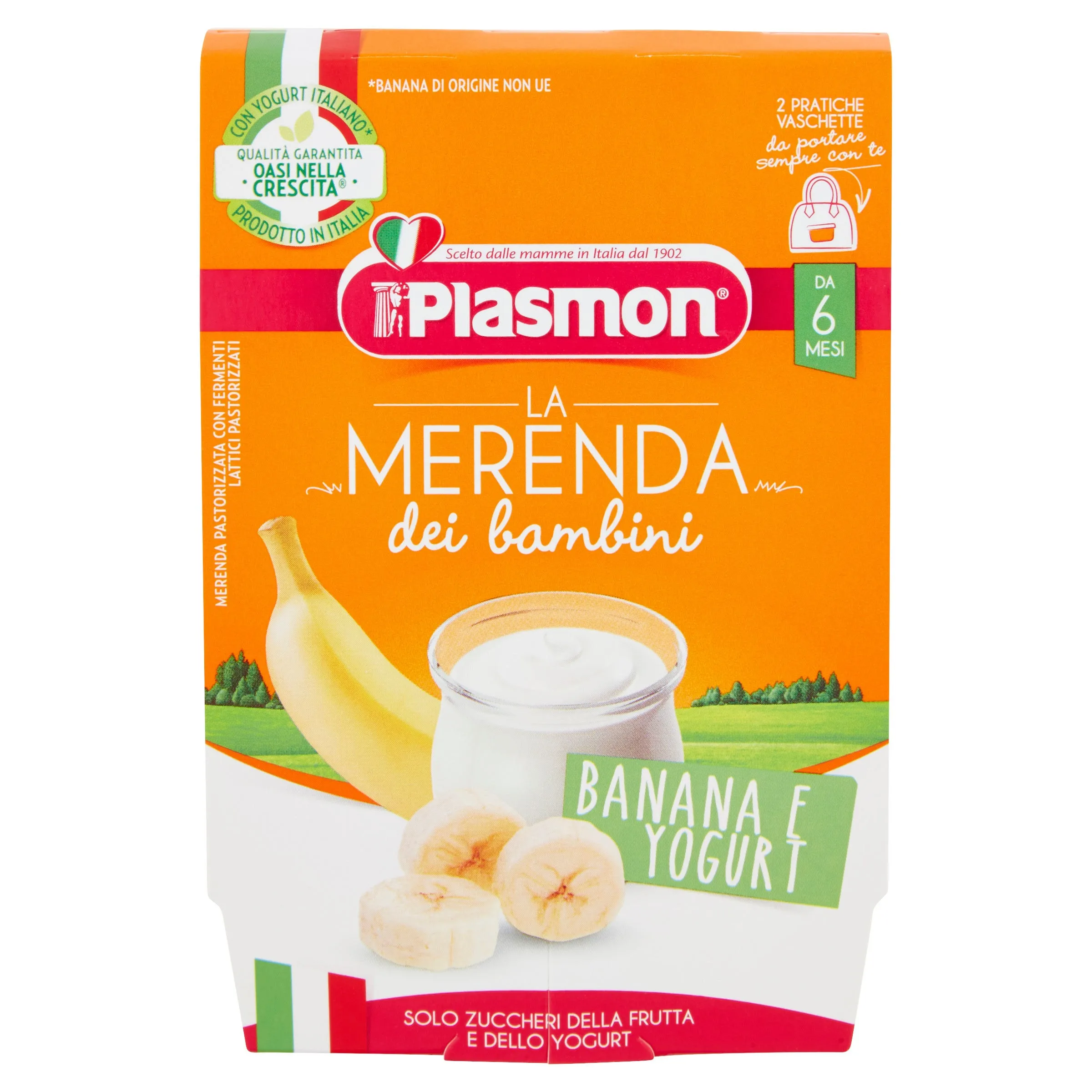 Plasmon La Merenda dei Bambini Banana e Yogurt 2x120 g Fonte di  Calcio