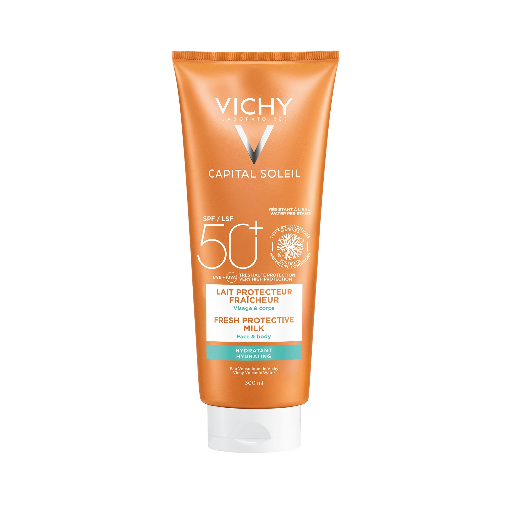 Vichy Capital Soleil SPF50+, 300 Ml Latte solare idratante fresco