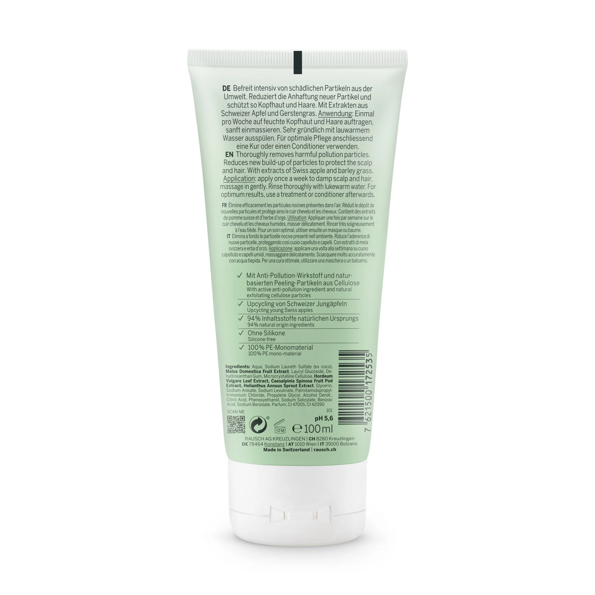 Rausch Shampoo Esfoliante Anti Inquinamento Mela Svizzera 100 Ml