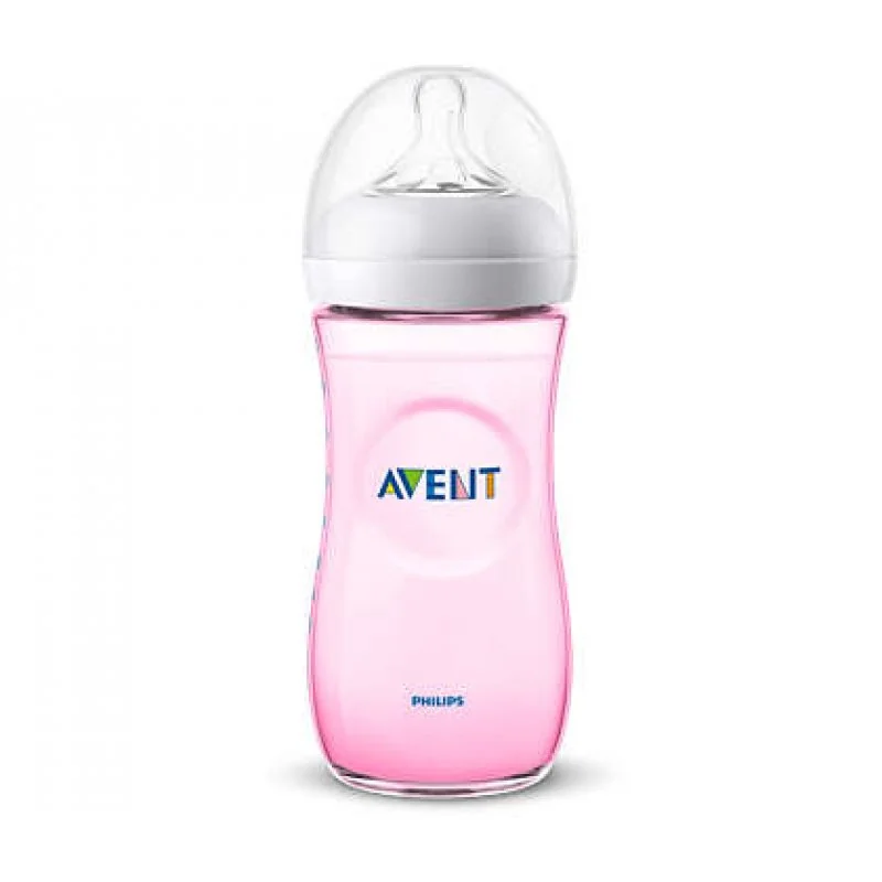 Avent Bib Nat Pp Rosa 330 ml