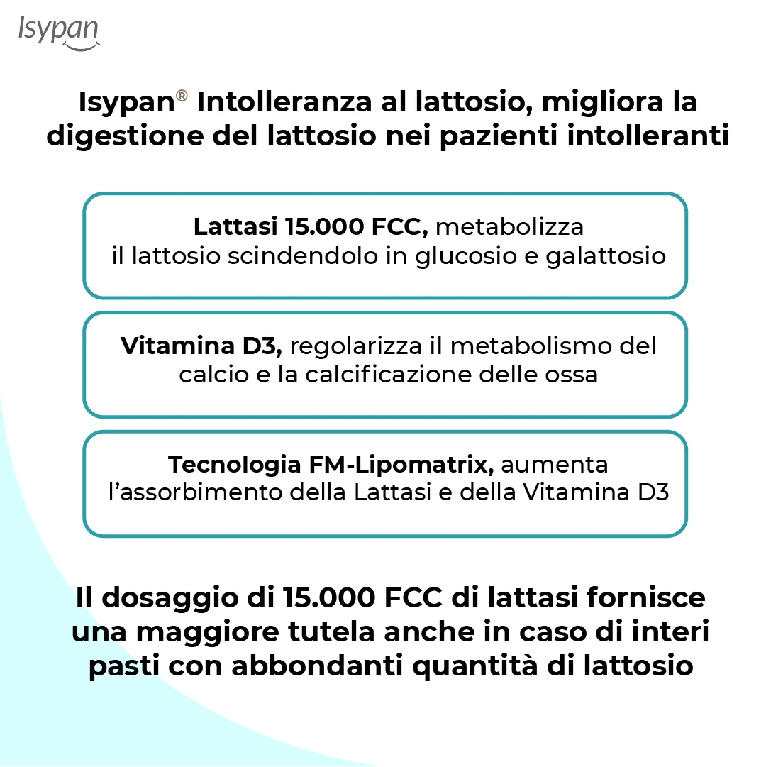 Isypan® Intolleranza Lattosio 30 Compresse Integratore per Intolleranza al Lattosio