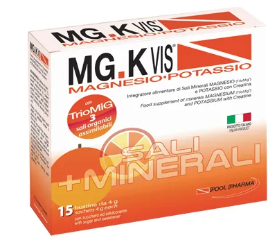 MG.K Vis Magnesio Potassio Arancia Integratore Sali Minerali 15 Bustine