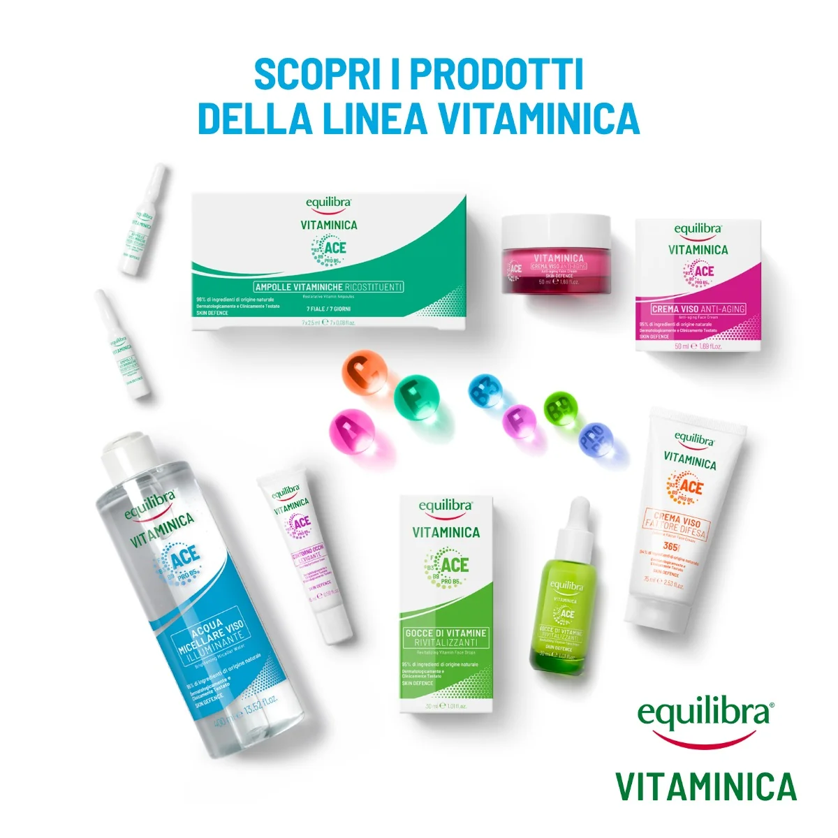 Equilibra Viso Vitaminica Acqua Micellare 400 Ml Detersione del Viso