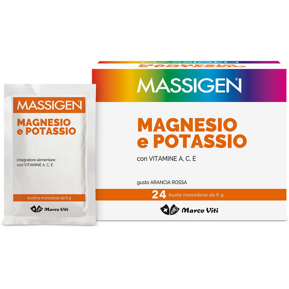 Massigen Magnesio Potassio Integratore Sali Minerali 24 Bustine