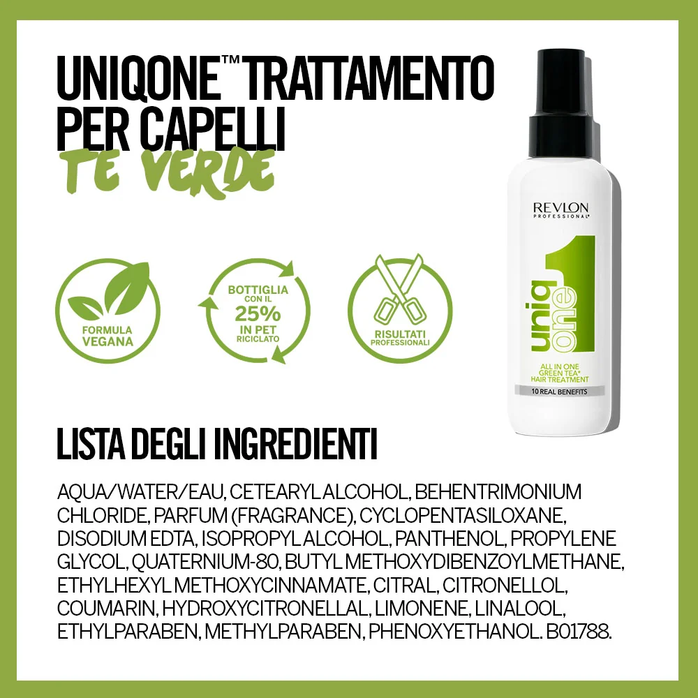 Revlon Uniq One All In One Green Tea Hair Treatment 150 Ml Trattamento per capelli senza risciacquo