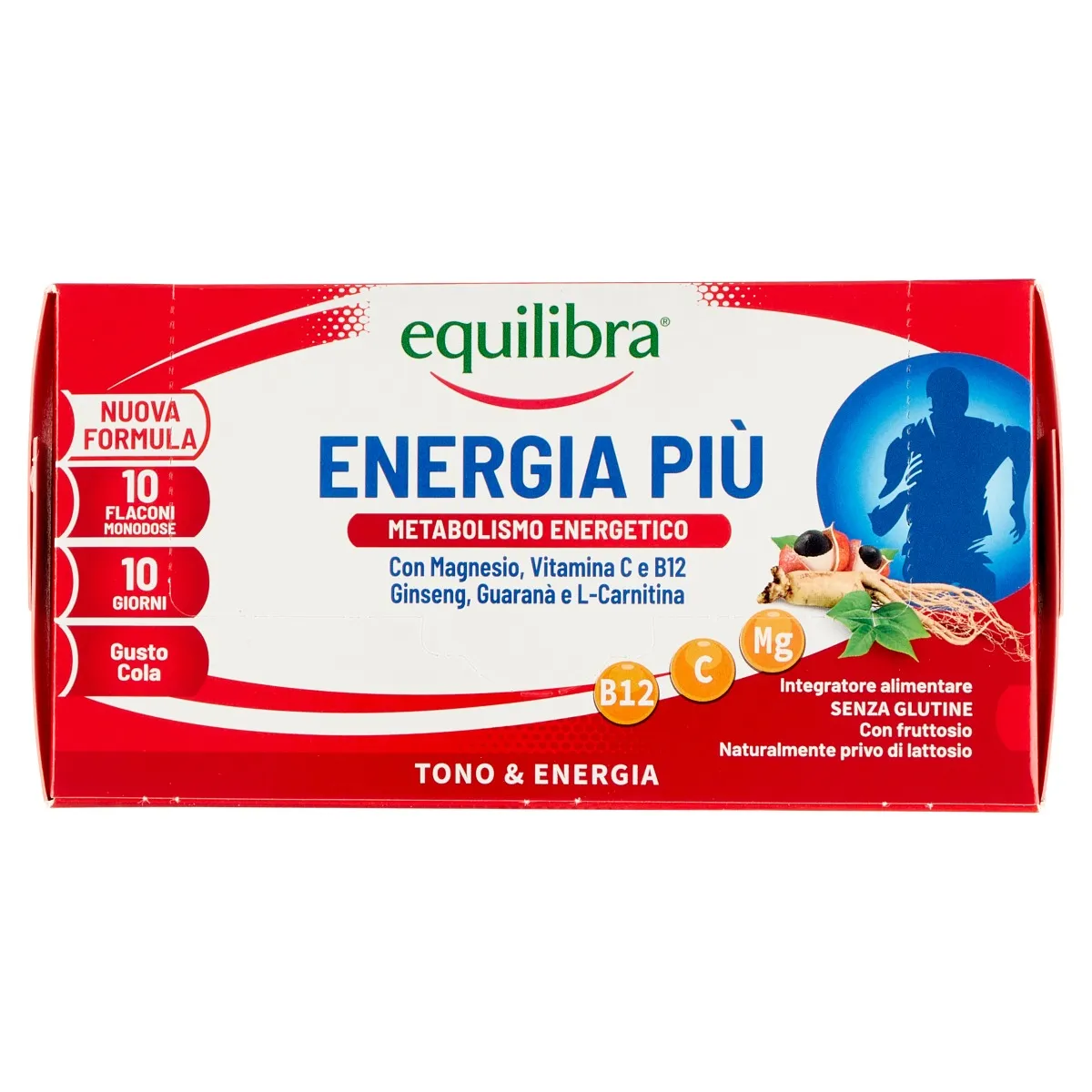 Equilibra Energia Più 10 Flaconcini Integratore di Vitamine e Minerali