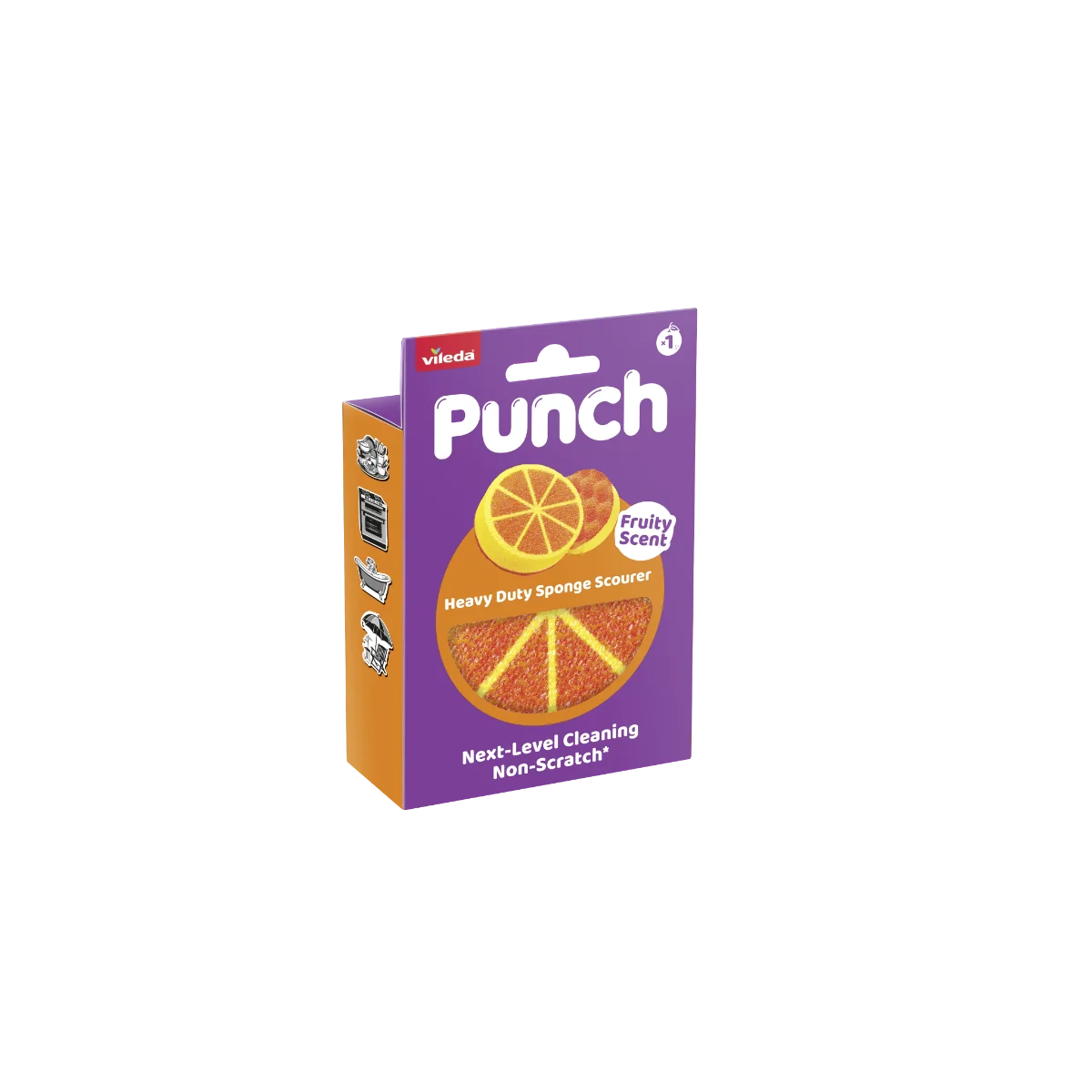 Vileda Spugna Abrasiva Punch Arancia