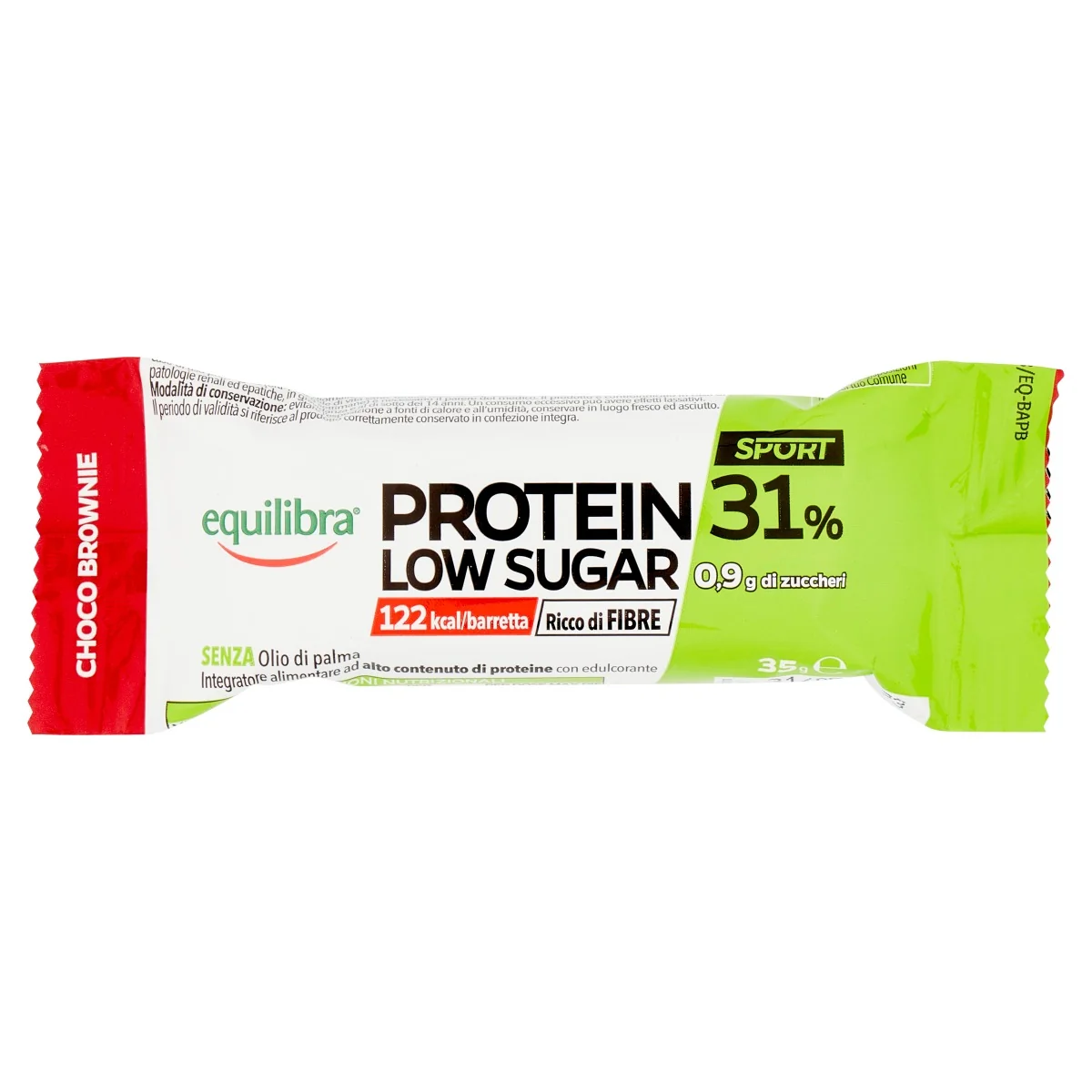 Equilibra Protein 31% Low Sugar Barretta Choco Brownie 35 g Barretta Proteica