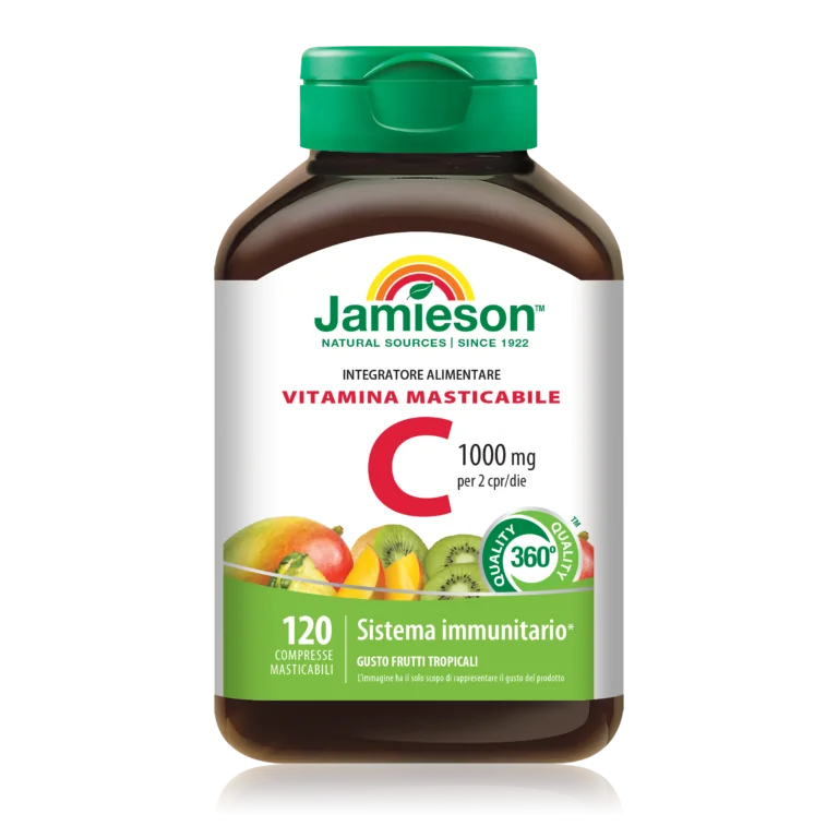 Jamieson Vitamina C 1000 120 Compresse Masticabili Frutti Tropicali Antiossidanti