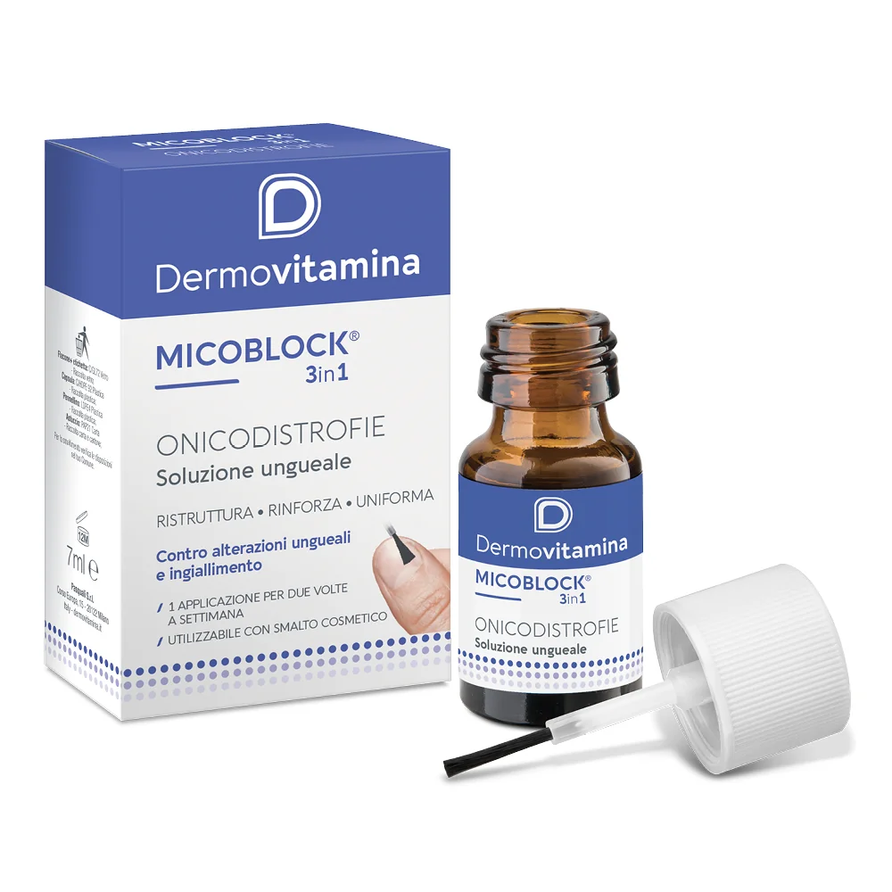 Dermovitamina MicoBlock 3in1 Onicodistrofie Soluzione Ungueale 7 ml Azione Rinforzante