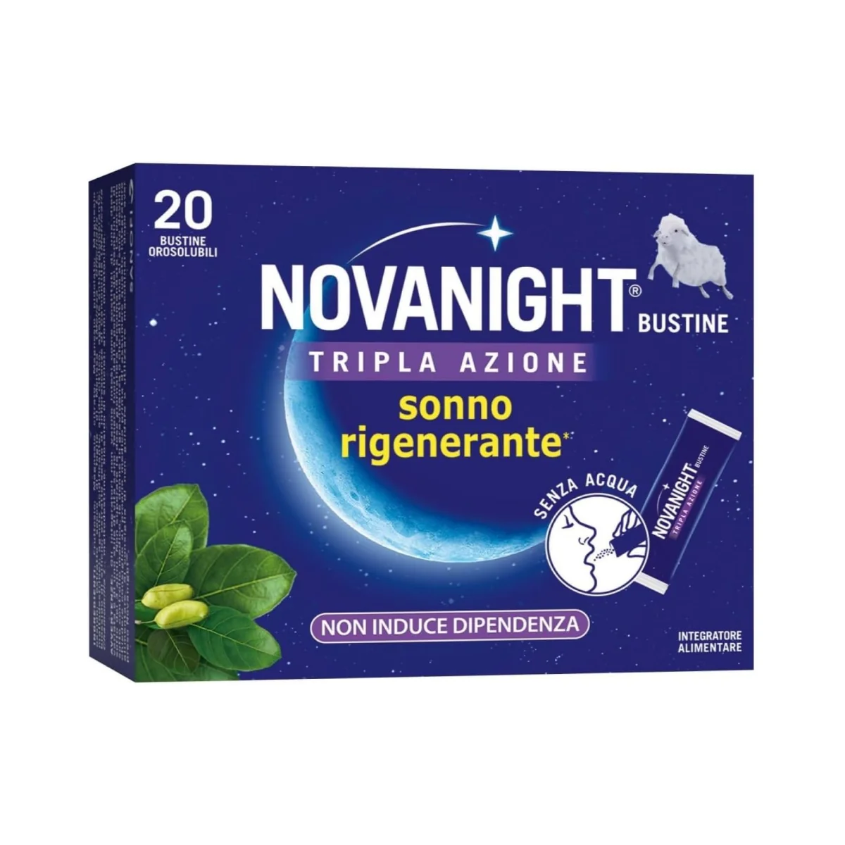 Novanight 20 Bustine Tripla Azione Integratore per il Sonno