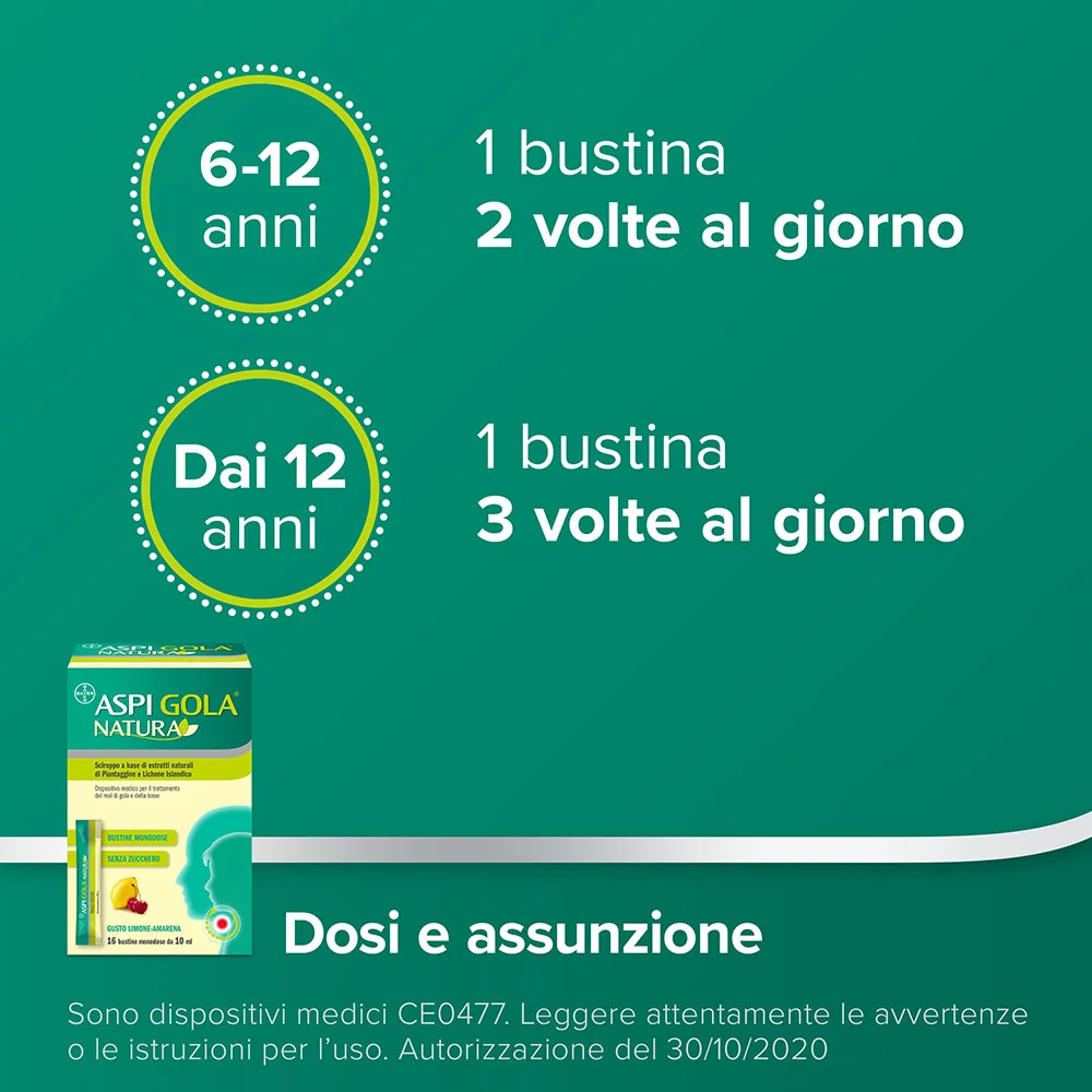 Aspi Gola Natura Sciroppo Amarena-Limone 16 Bst Mal di Gola