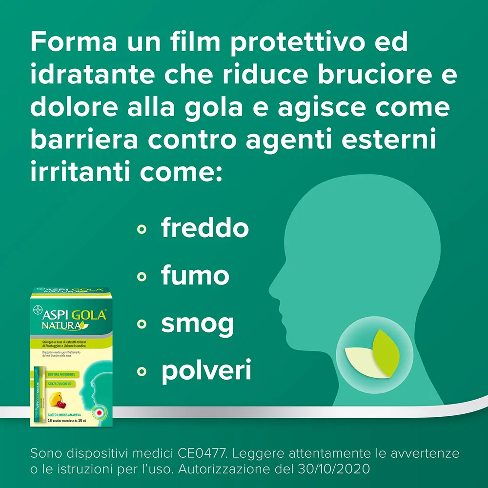 Aspi Gola Natura Sciroppo Amarena-Limone 16 Bst Mal di Gola
