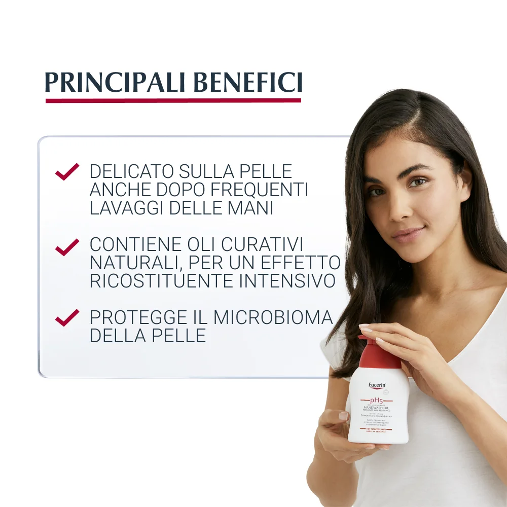 Eucerin pH5 Olio Detergente Mani Pelle Sensibile 250 ml Mani sensibili e secche