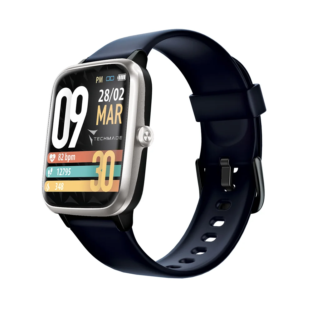 Techmade Move Smartwatch Deep Blue-Silver Da Portare Sempre con Te