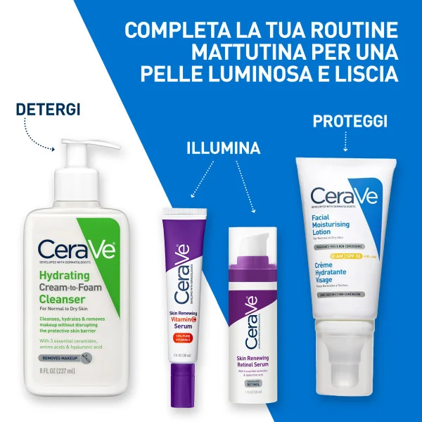 CeraVe Skin Renewing - Siero Viso con Vitamina C Illuminante e Antiossidante, 30 ml Antiage