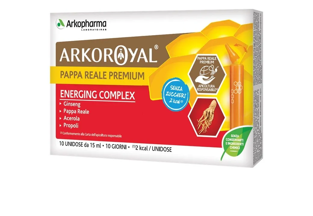 Arkopharma Arkoroyal Pappa Reale Premium Energing Complex 10 Flaconcini Senza Zucchero