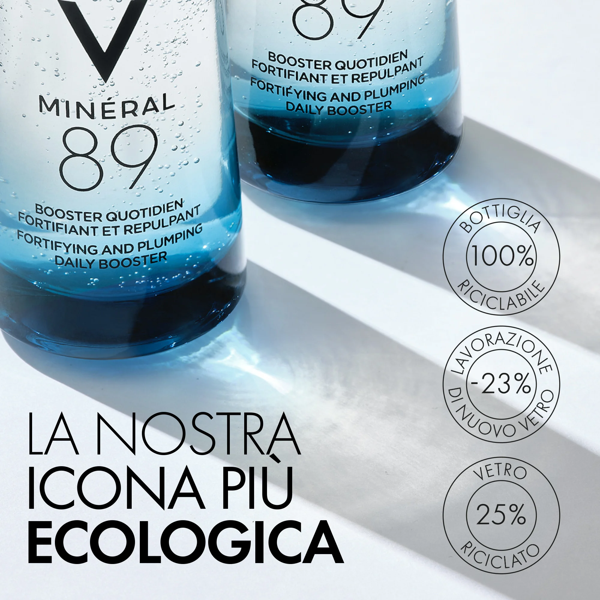 Vichy Mineral 89 Booster 75 ml Fortificante e Rimpolpante Viso con Acido Ialuronico