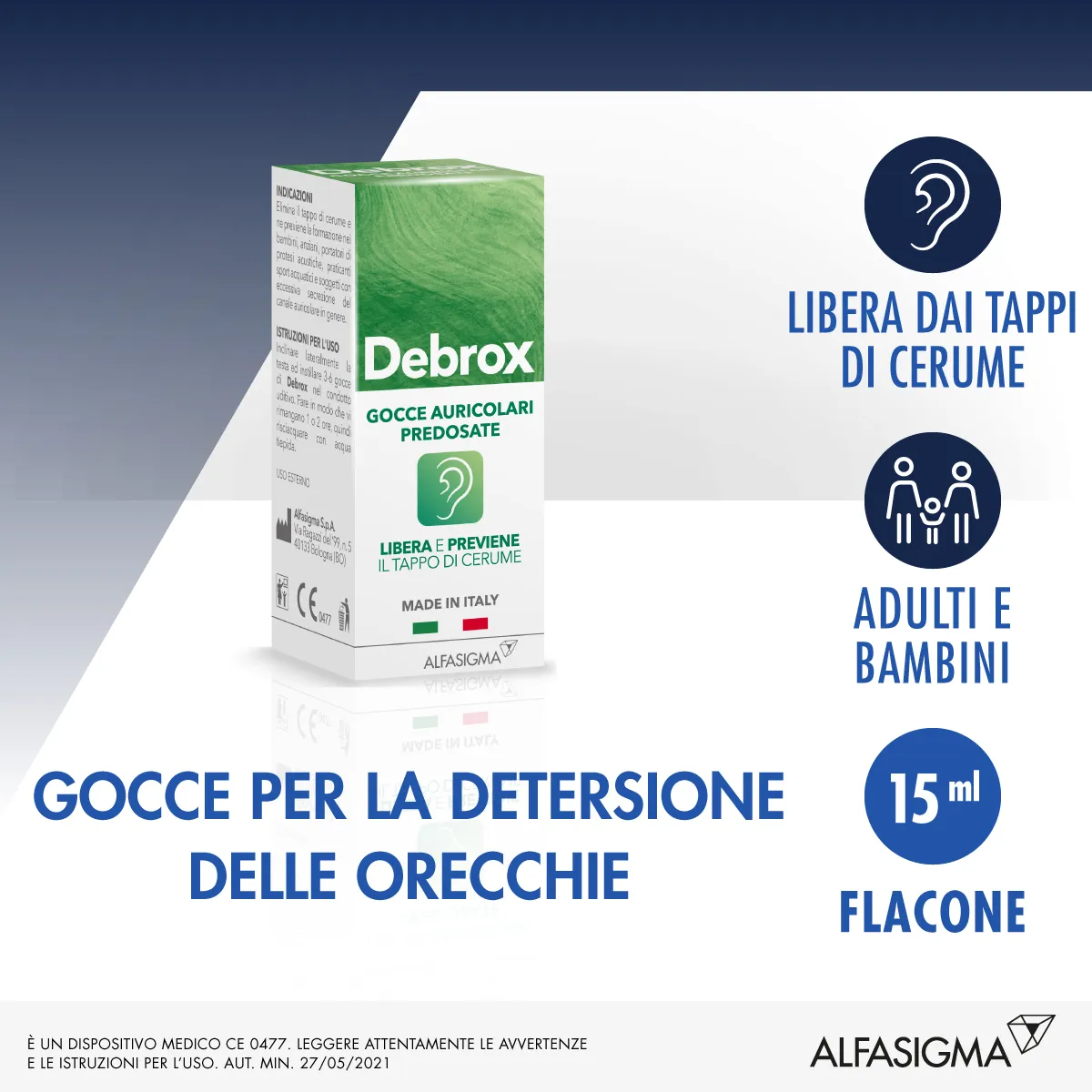 Debrox Gocce Auricolari Predosate 15 ml Contrasta Tappi di Cerume