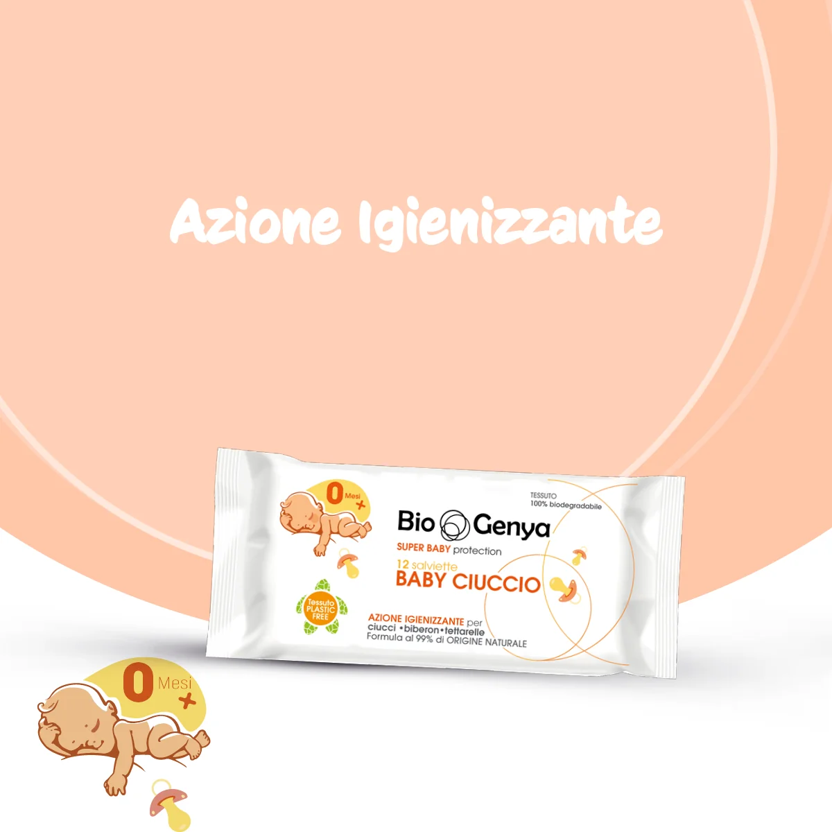 Biogenya Salviette Baby Ciuccio Igienizzante 12 Pezzi