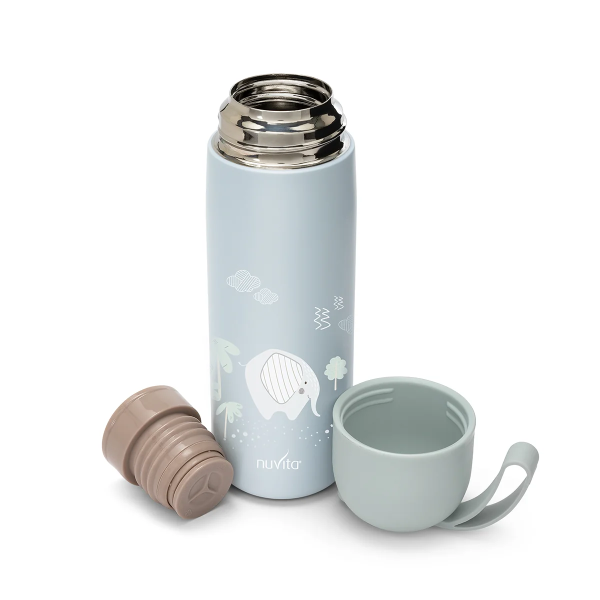 Borraccia Termica Con Manico In Silicone - Azzurra 400 ml