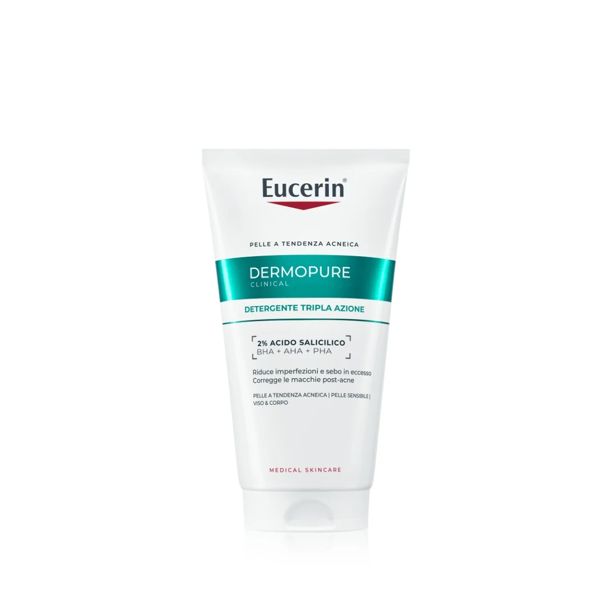 Dermopure Clinical Detergente Tripla Azione 150 ml Pelle Grassa a Tendenza Acneica