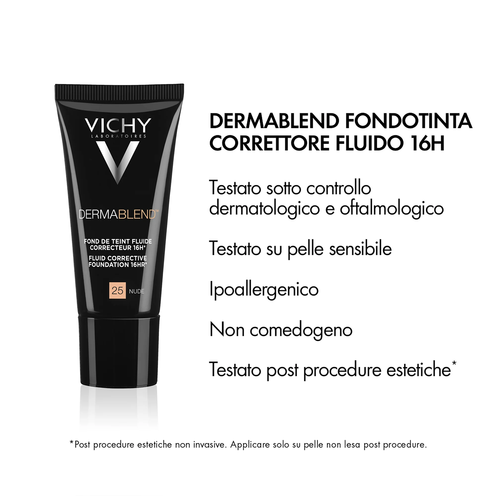 Vichy Dermablend Fluido 25, 30 Ml Fondotinta correttore 16h