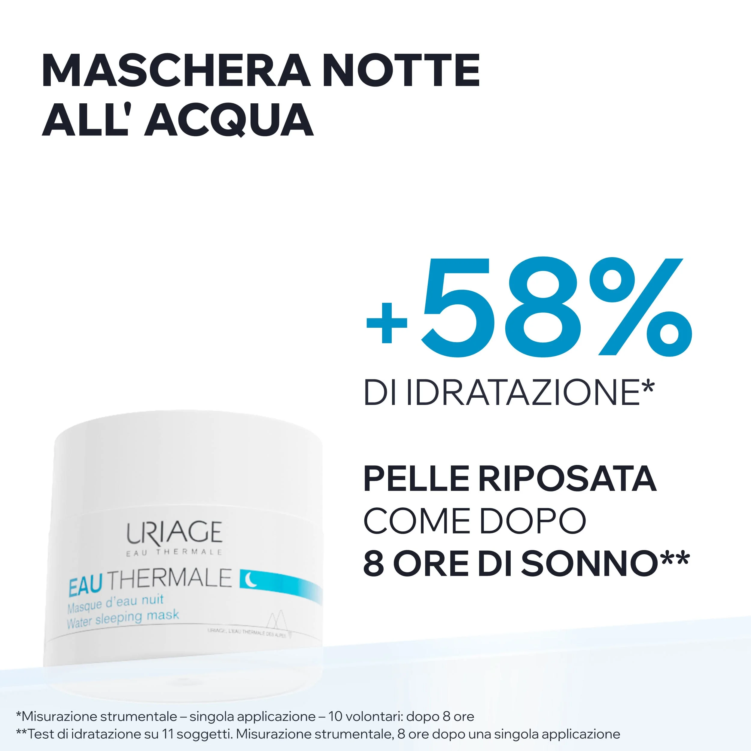 Uriage Eau Thermale Maschera Notte all'Acqua Idratante 50 ml Adatta a Pelli Sensibili
