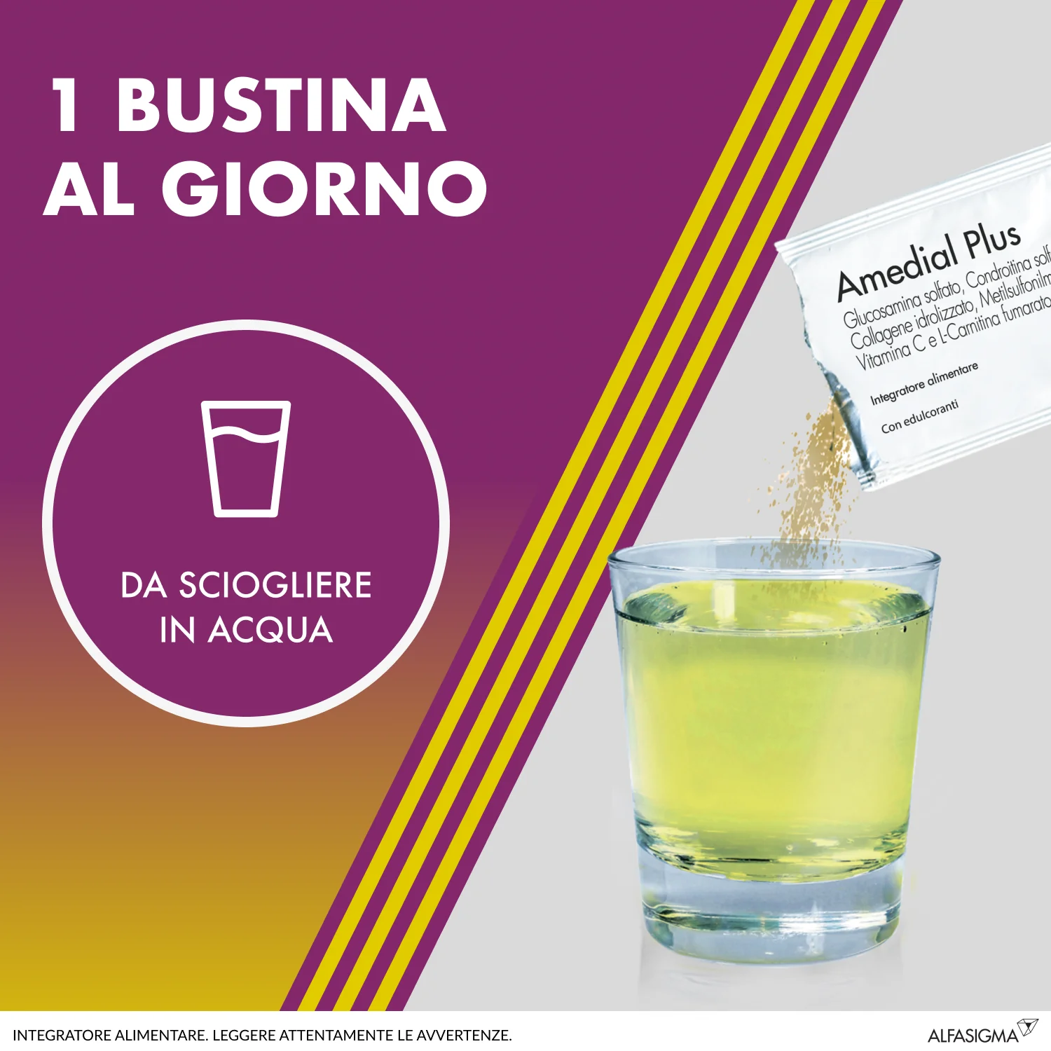 Amedial Plus 20 Buste Integratore Ossa Cartilagini Collagene