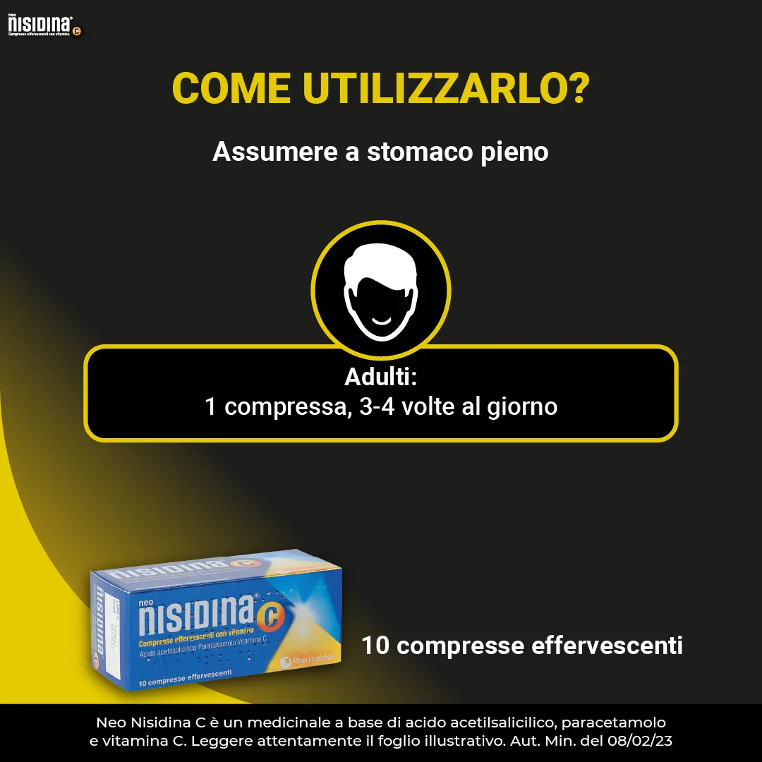 Neonisidina C 10 Compresse Effervescenti Vit-C Influenza e Raffreddore