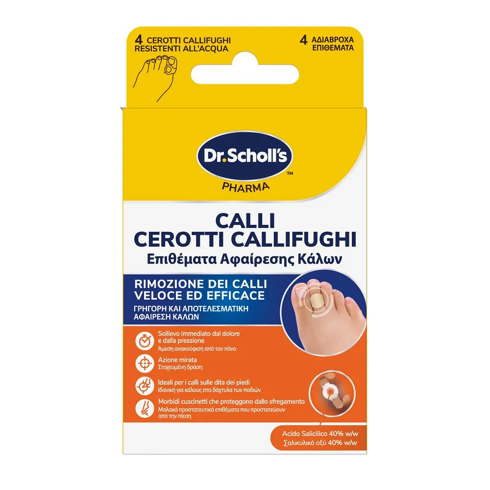 Scholl Cerotti Callifughi Rimozione e Protezione Calli 4 Cerotti Calli