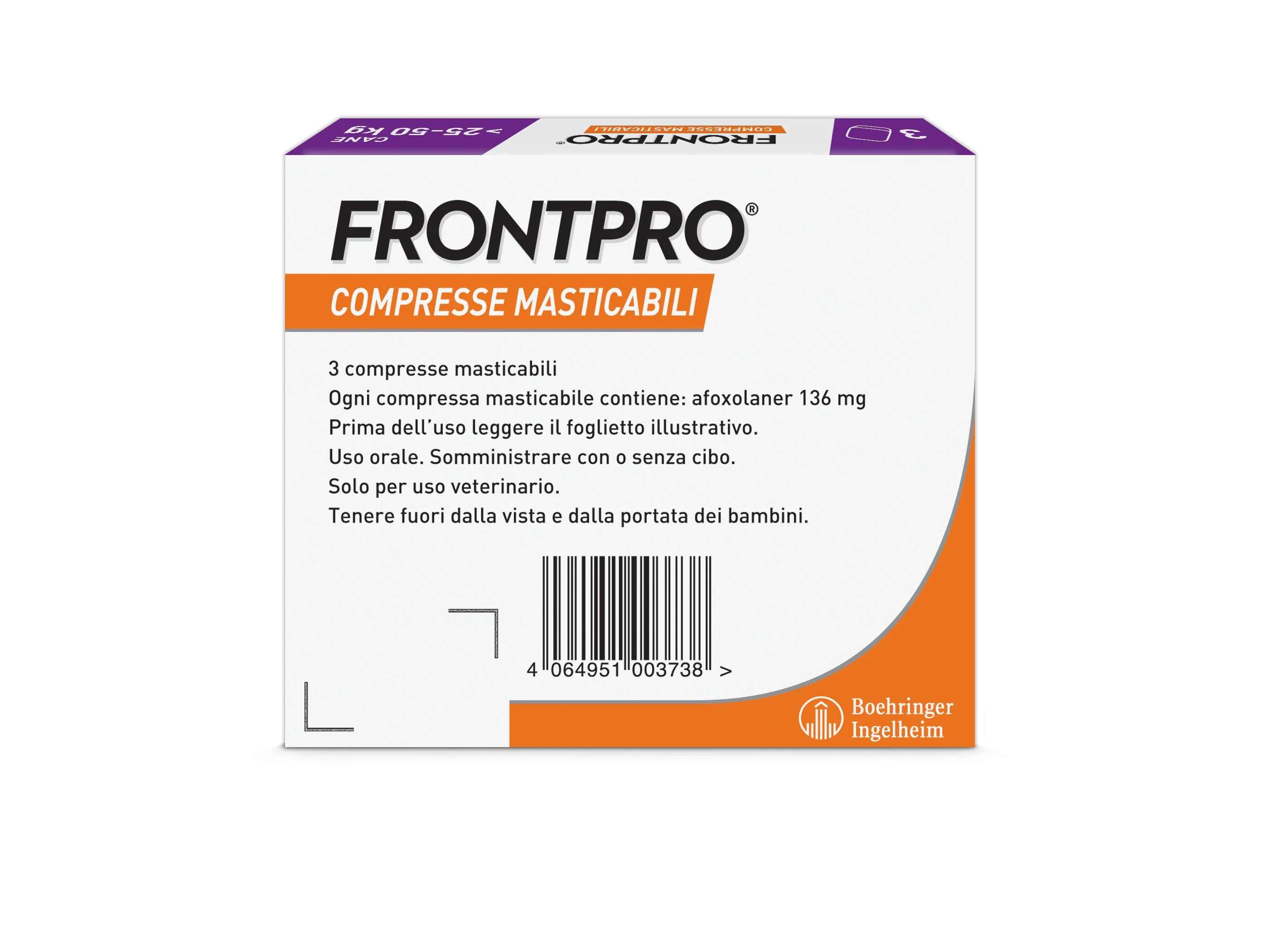 Frontpro X3 Compresse Masticabili Per Cani Contro Pulci E Zecche (25-50Kg)