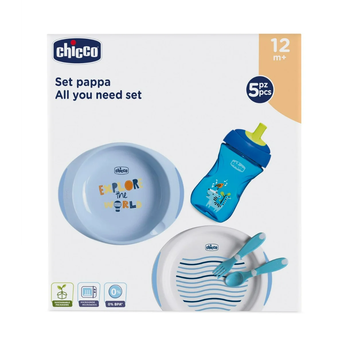 Chicco Set Pappa 12M+ Azzurro Azzurro