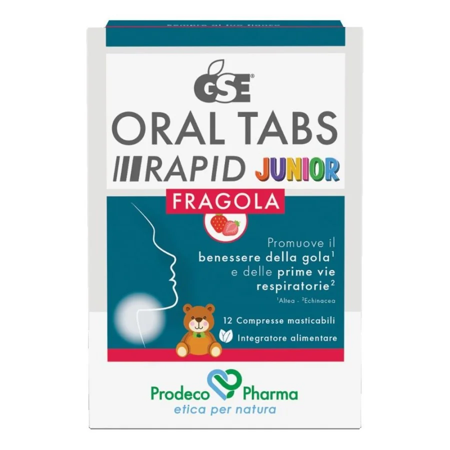 Gse Oral Tabs Rapid Junior Fragola 12 Compresse Masticabili Benessere delle Vie Respiratorie dei Bambini