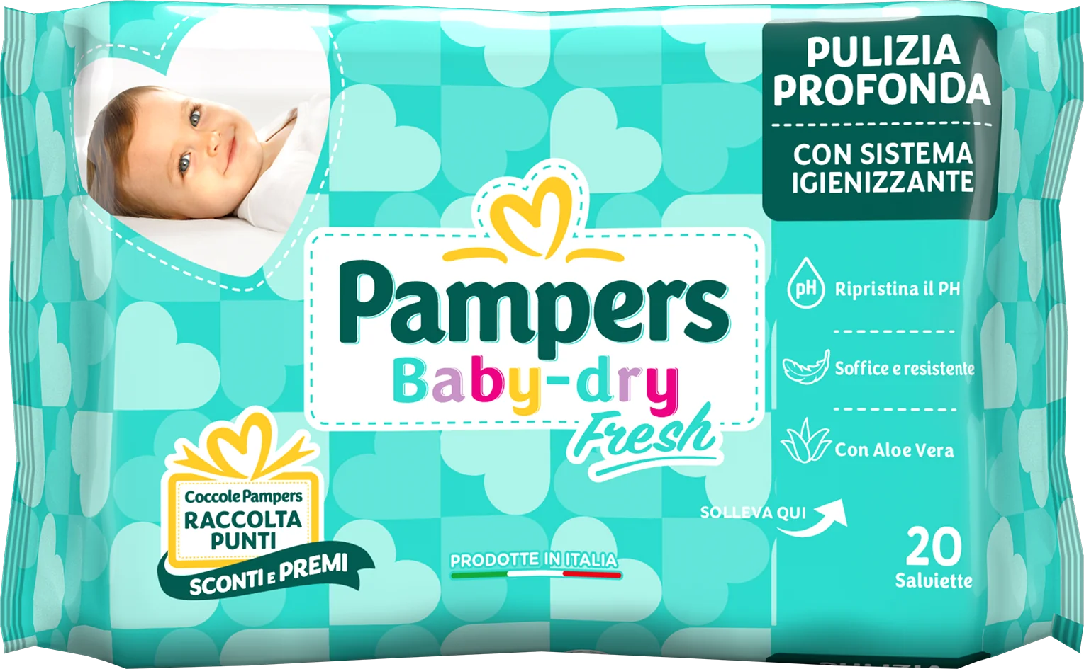 Pampers Baby Fresh Salviettine Umidificate 20 Pezzi Pulizia Profonda e Delicata