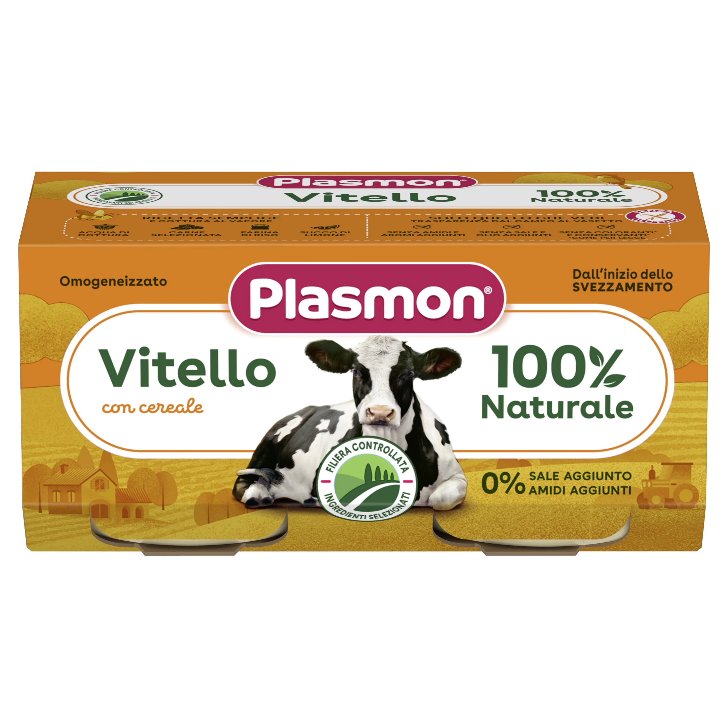 Plasmon Omogeneizzato Vitello 2 Vasetti Da 80 G Alimento per Infanzia