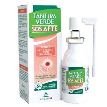 Tantum Verde SOS Afte Spray 20 ml Contro Afte e Piccole Lesioni della Bocca
