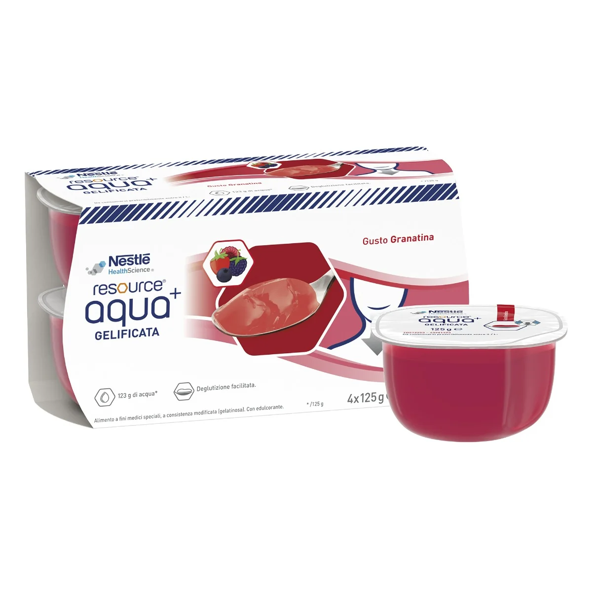 Resource Aqua+Grenada 4X125 g per Paziente Disfagico