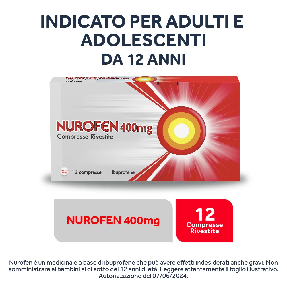Nurofen 400 mg Ibuprofene 12 Compresse Rivestite Antidolorifico