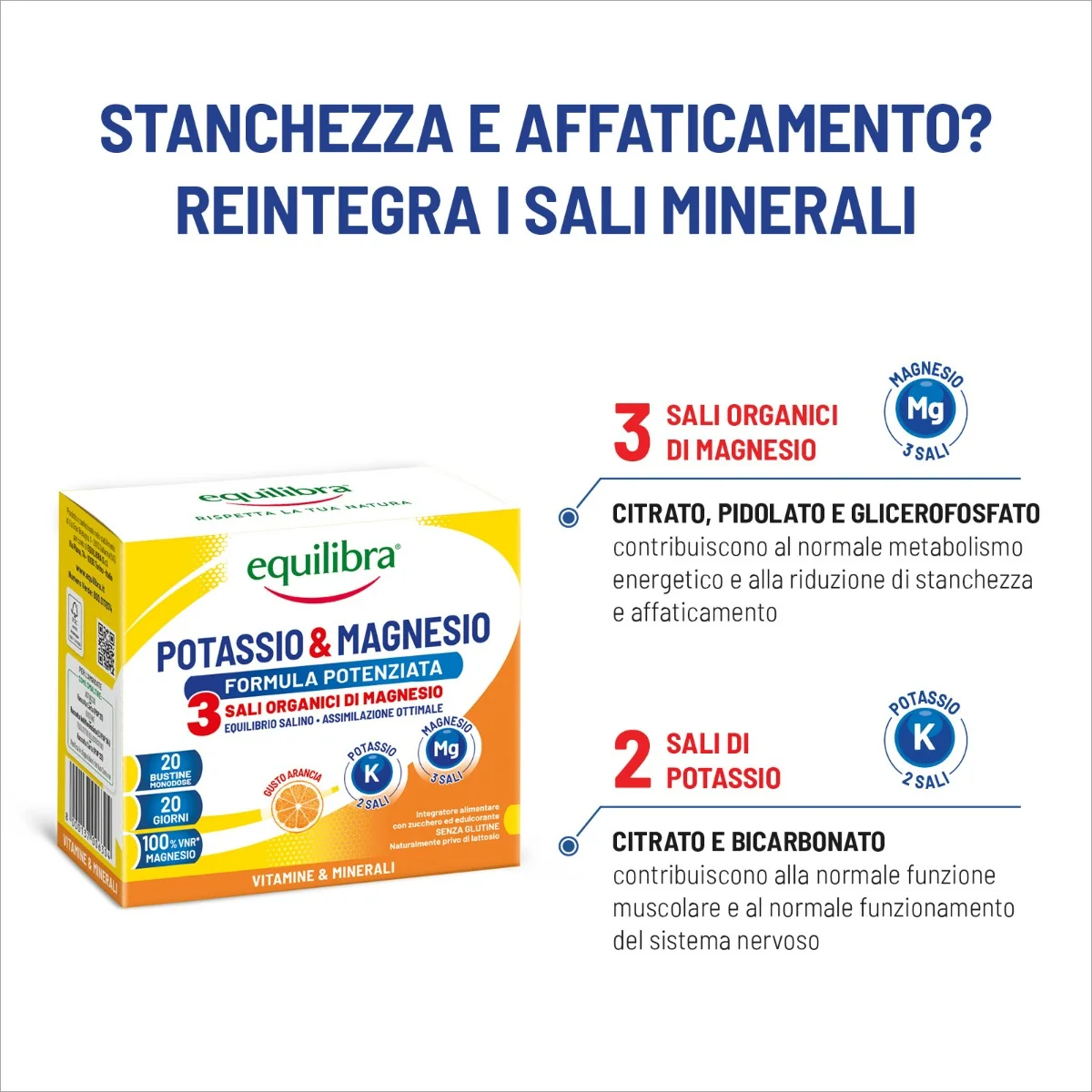 Potassio & Magnesio 3 20 Bustine Sali Minerali