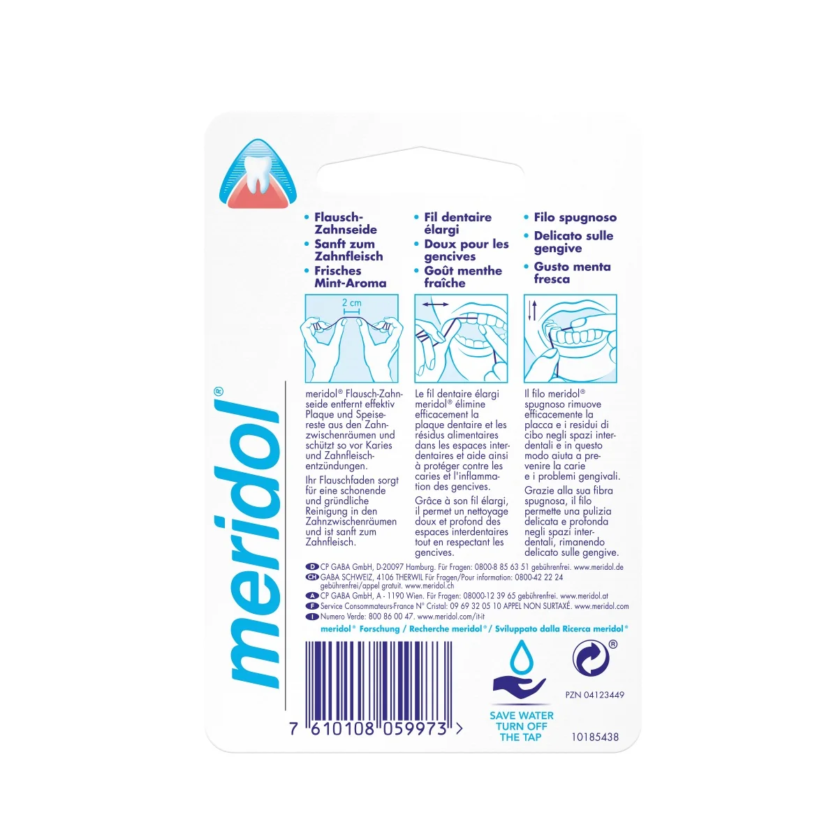 Meridol Expanded Filo Interdentale Cerato 40 m Gusto Menta Fresca
