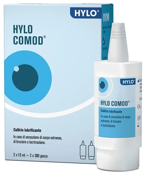 Hylo-Comod Gocce Oculari Ialuronato Di Sodio 0,1% 2 Flaconc Ini Da 10 Ml