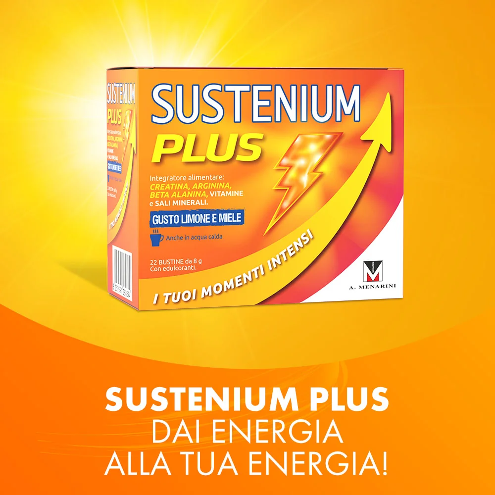 Sustenium Plus Limone e Miele 22 Bustine Integratore Energia Fisica e Mentale